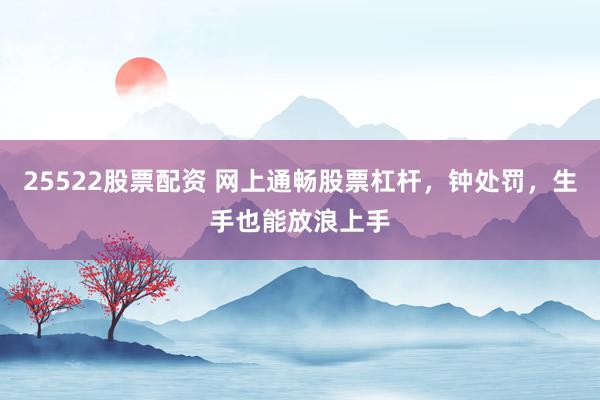 25522股票配资 网上通畅股票杠杆，钟处罚，生手也能放浪上手
